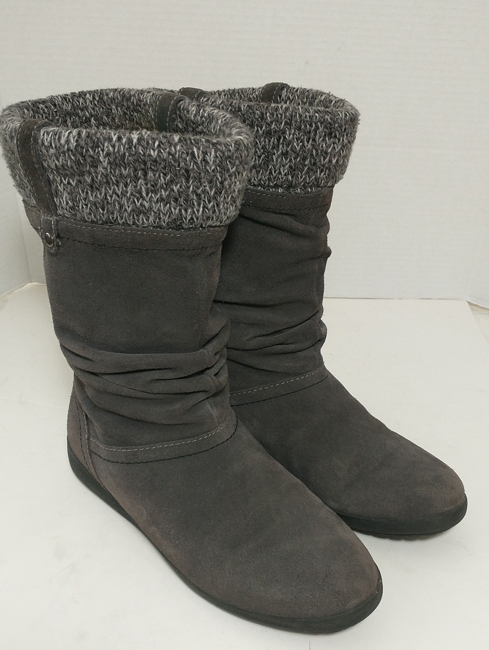 Cougar Vienna Suede Mid Winter Boot, Size 8, Grey/Cream, Cottagecore, Grannycore